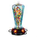 Cottage Garden Bird Feeder, ArtGlass Hummingbird Feeder, Glow in Dark, Rainbow Confetti