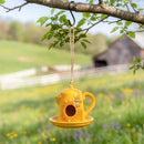 Hillside Pasture Bird House, Ceramic Hanging Sunflower Watering Can