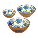 VivaStyle Bowl, Wood Bowl Set, Hydrangea, Set of 3