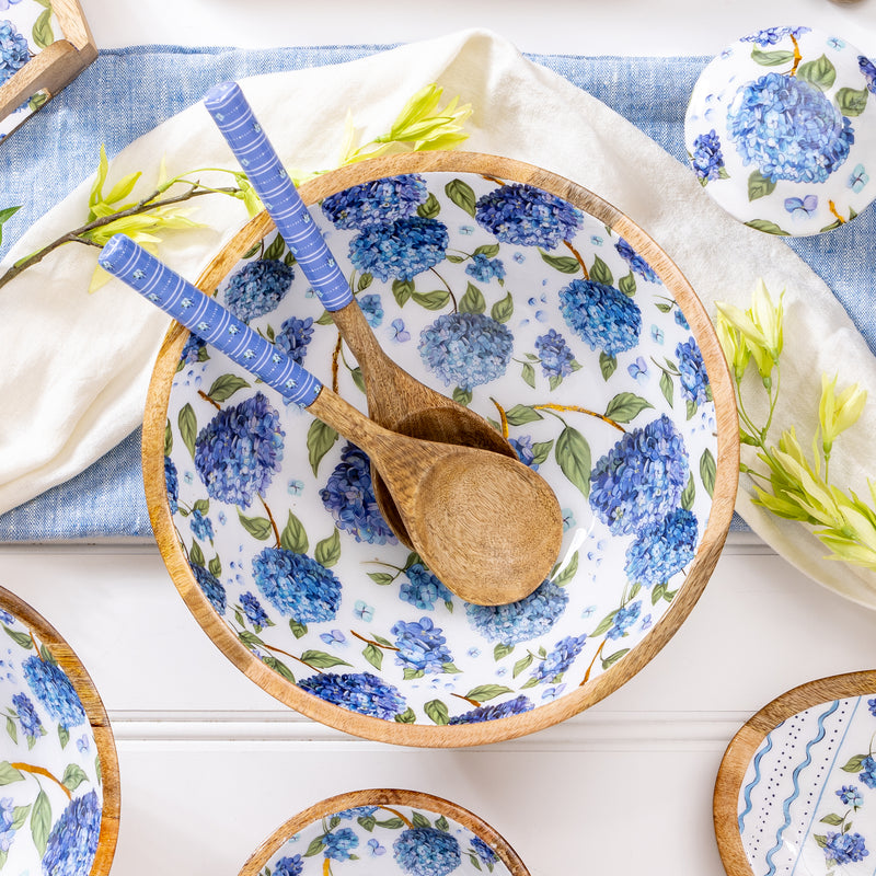 VivaStyle Bowl, Wood Bowl Set, Hydrangea, Set of 3