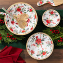 VivaStyle Poinsettia Bliss Bowl, Wood Bowl Set, Set of 3