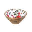 VivaStyle Poinsettia Bliss Bowl, Wood Bowl Set, Set of 3
