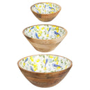 Seaside Retreat Songbird Citrus Wood Bowl, Set of 3