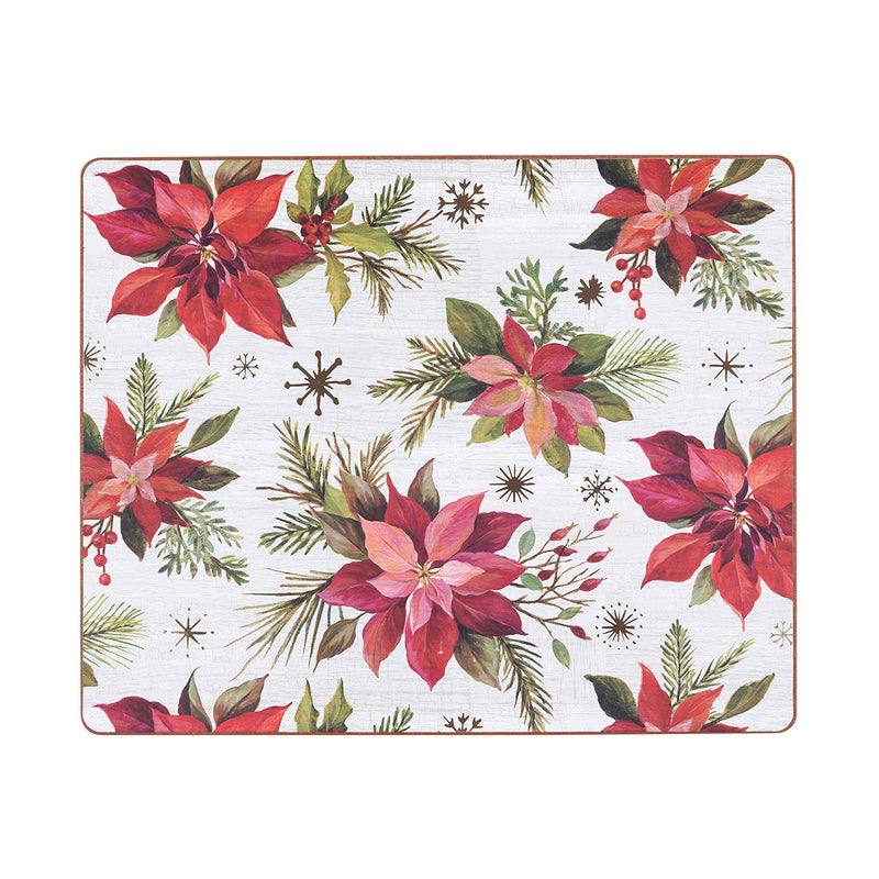 Poinsettia Christmas Hardboard Pmat