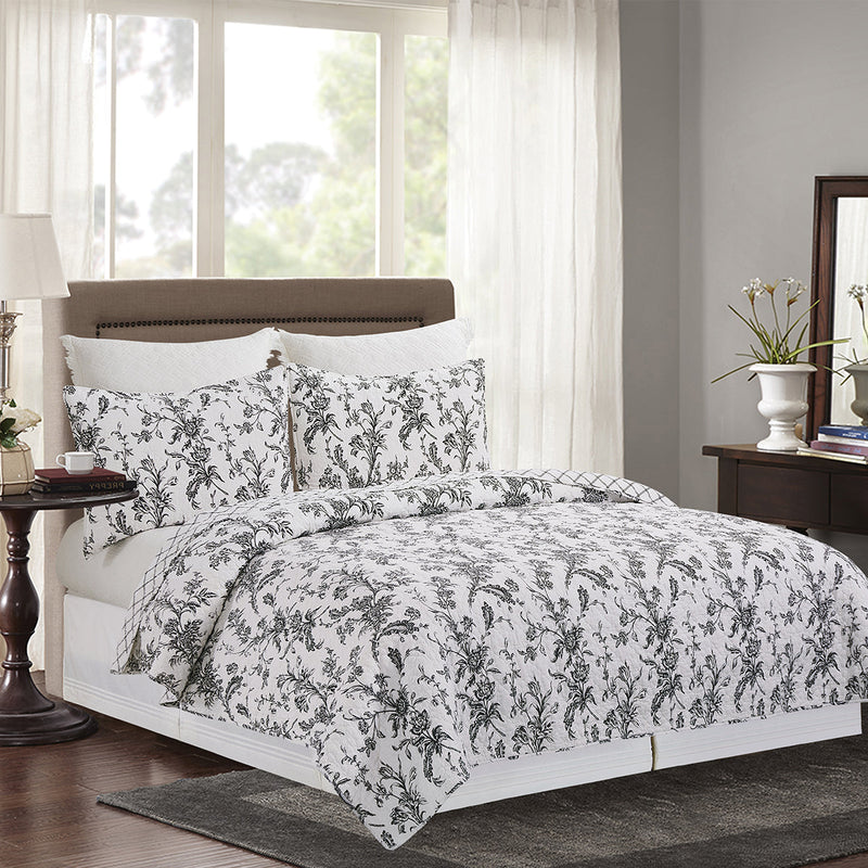 Bleighton Black King Quilt Set