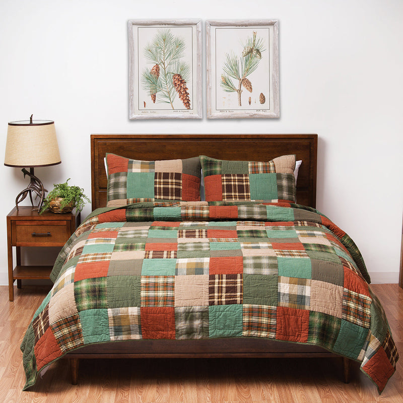 Aspen Patchwork Twin Quilt Set