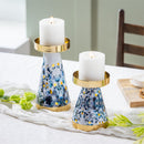 VivaStyle Gilded Meadow Candle Holder, Metal, Set of 2