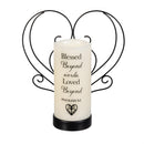 Simple Blessings LED Candle with Flickering Flame and Heart Metal Base, Blessed Beyond Words, 9"H