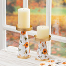 VivaStyle Sunflower Fields Candle Holder, Metal, Set of 2