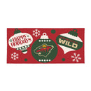 Minnesota Wild Holiday Flocked Coir Sassafras Switch Mat, 22"x10"
