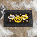 University of Iowa Holiday Flocked Coir Sassafras Switch Mat, 22"x10"
