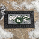 Michigan State University Holiday Flocked Coir Sassafras Switch Mat, 22"x10"