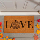 Harvest Blossom Jacobean Pumpkin Coir Mat, "Love", 28"x16"