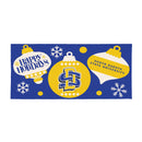 South Dakota State University Holiday Flocked Coir Sassafras Switch Mat, 22"x10"