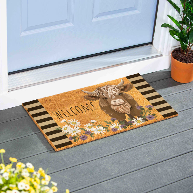 Petal & Plow Highland, Cow Coir Mat 28"x16"