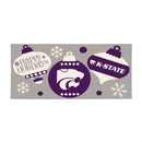 Kansas State University,University of Kansas Holiday Flocked Coir Sassafras Switch Mat, 22"x10"