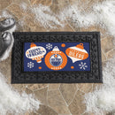 Edmonton Oilers Holiday Flocked Coir Sassafras Switch Mat, 22"x10"