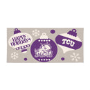 Texas Christian University Holiday Flocked Coir Sassafras Switch Mat, 22"x10"