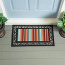 Southwest Pueblo Flocked Coir Sassafras Switch Mat, Serape Stripe, 22"x10"