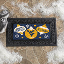 West Virginia University Holiday Flocked Coir Sassafras Switch Mat, 22"x10"