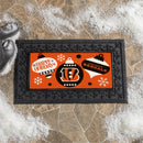 Cincinnati Bengals Holiday Flocked Coir Sassafras Switch Mat, 22"x10"