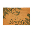 Shades of Emerald Coir Mat, "Joy To The World", 36"x24"