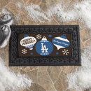 Los Angeles Dodgers Holiday Flocked Coir Sassafras Switch Mat, 22"x10"