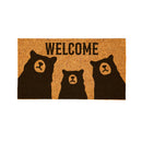 High Country Bear Trio Coir Mat, "Welcome", 28"x16"