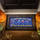 University of Kansas Flocked Coir Halloween Sassafras Switch Mat, 22"x10"