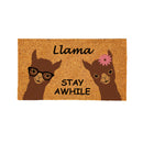 Floral Llama Coir Mat