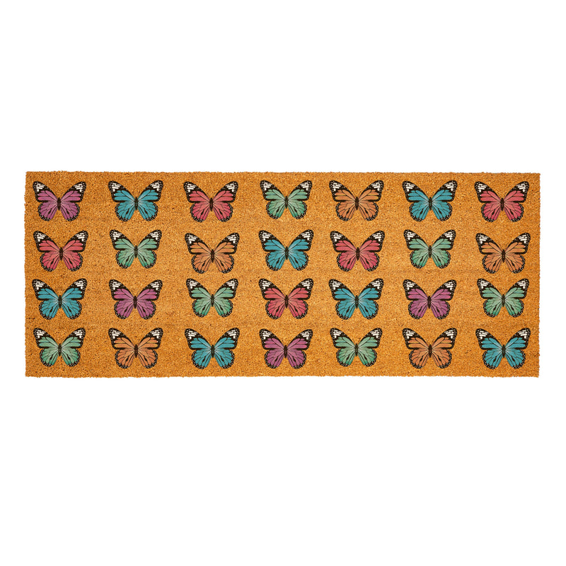 What She Shed Butterfly Family, Coir Mat, 60"x24"