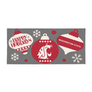 Washington State University Holiday Flocked Coir Sassafras Switch Mat, 22"x10"