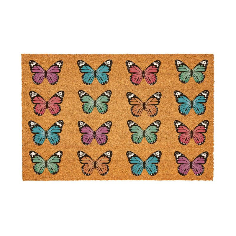 Pollinator Garden Butterfly Family Coir Mat, 36"x24"