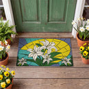 Stained Glass Easter Lilies Coir Mat