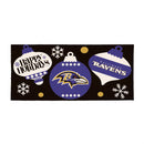 Baltimore Ravens Holiday Flocked Coir Sassafras Switch Mat, 22"x10"