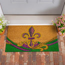 Patterned Fleur De Lis Coir Mat