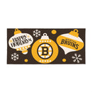 Boston Bruins Holiday Flocked Coir Sassafras Switch Mat, 22"x10"