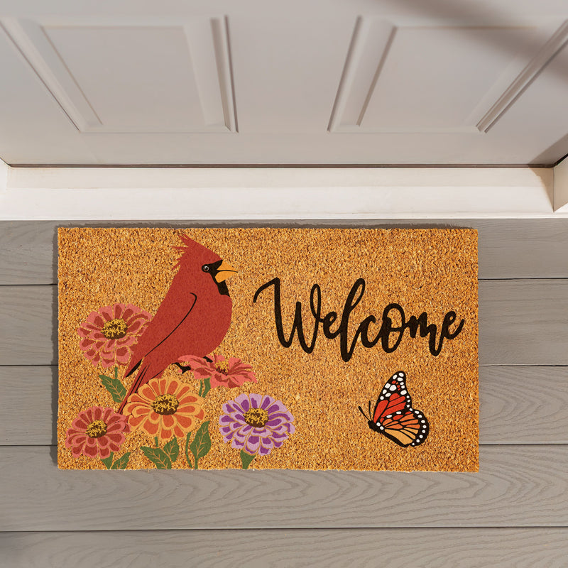 Spring Cardinal Time Coir Mat