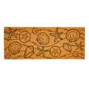 Blue Coastal Shells Coir Mat, Sea Illustration, 60"x24"