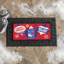 New York Rangers Holiday Flocked Coir Sassafras Switch Mat, 22"x10"