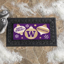 University of Washington Holiday Flocked Coir Sassafras Switch Mat, 22"x10"