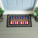 American Classic Patriotic Sunflower, Flocked Coir Sassafras Switch Mat 22"x10"