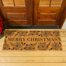 Holly Homestead Coir Mat, "Merry Christmas", 60"x24"