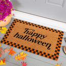Happy Halloween Checkered Coir Mat