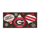 University of Georgia Holiday Flocked Coir Sassafras Switch Mat, 22"x10"