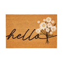 Daisy Scape Coir Mat, "Hello" Bouquet, 36"x24" Z