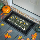 Green Bay Packers Flocked Coir Halloween Sassafras Switch Mat, 22"x10"