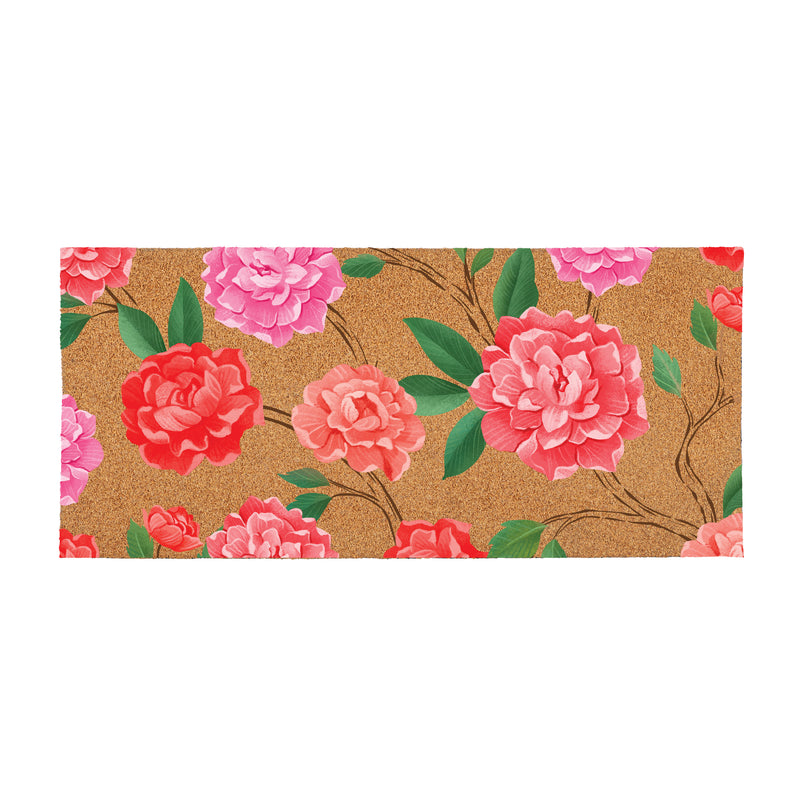 Peony Toile Flocked Coir Sassafras Switch Mat, 22"x10"