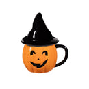 Haunted House Coffee Cup Ceramic Sculpted Jack O' Lantern with Witch Hat Topper