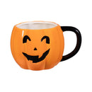Haunted House Coffee Cup Ceramic Sculpted Jack O' Lantern with Witch Hat Topper